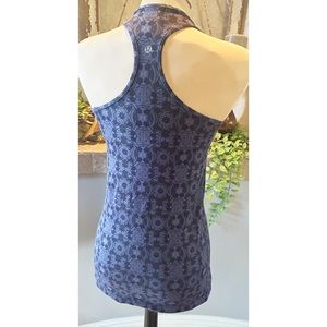 EUC Lululemon CRB Cool Racerback (6) "Mini Prisma Nightfall" Black/Grape